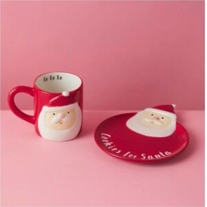 SANTA‎ Mug and Plate for Cookies | 2 piece Set | NWT